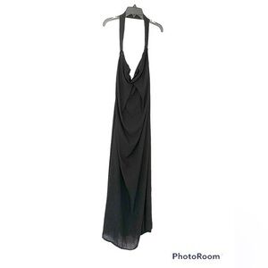 Show me your Mumu Black Halter Maxi Dress Backless Open Back Size M